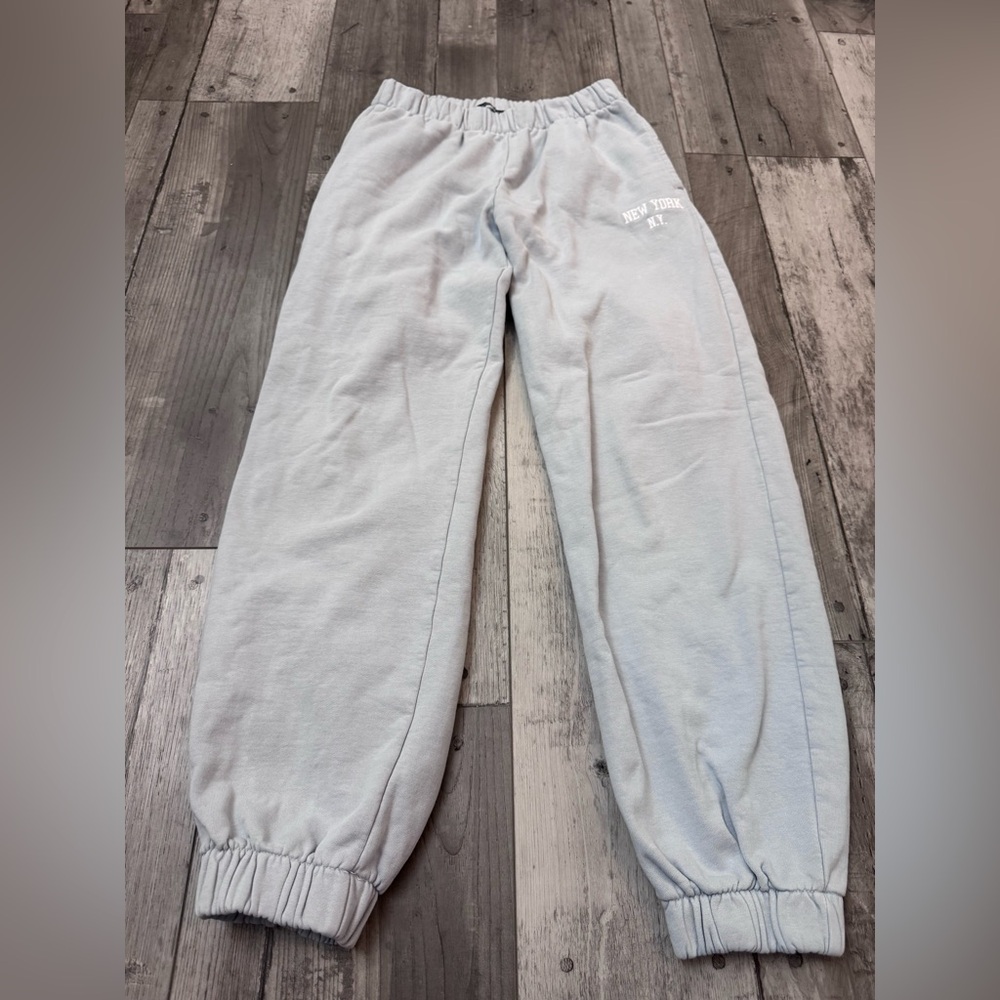 Brandy Melville Rosa Sweatpants Periwinkle  Gray New York Embroidered One Size